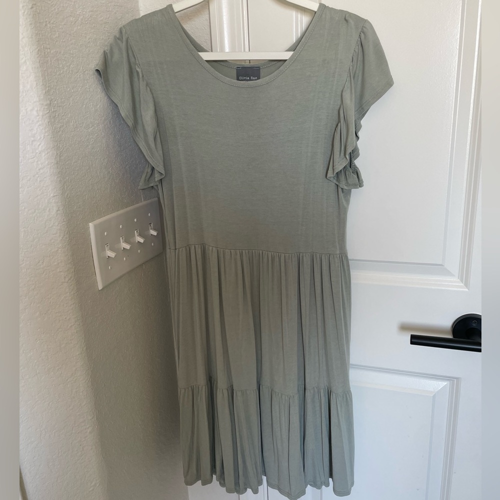 Sage green swing dress. Size medium